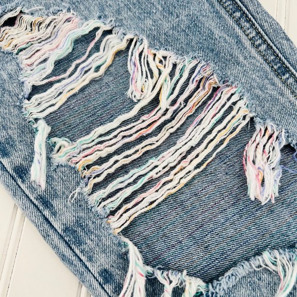 Hidden Women Bailey Light Wash Multi-Colored Thread Boyfriend Jean Size 24 - Picture 6 of 9